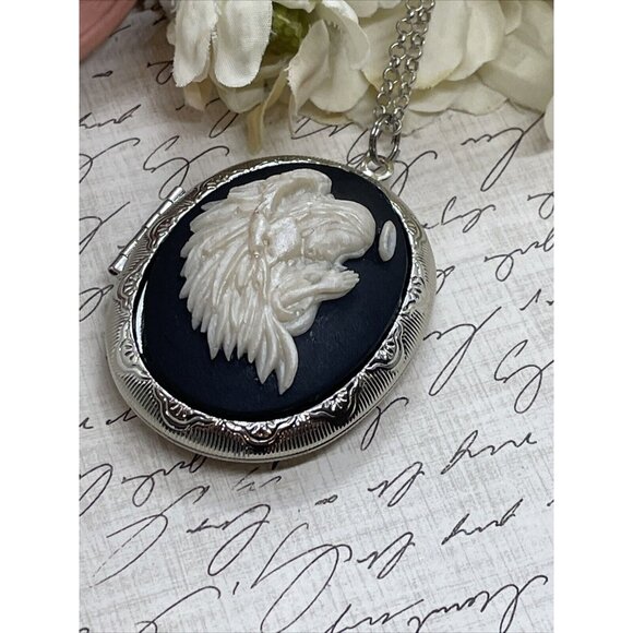 Slvr Locket Setting Praying Angel Angels Mother’s Cameo Mom Daughter Gift Easter - Picture 5 of 11